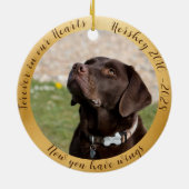 Gepersonaliseerde Tribute Chocolate Lab Foto Engel Keramisch Ornament (Achterkant)