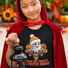 Gepersonaliseerde Trick or treat Boo Funny Hallowe T-shirt