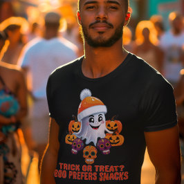 Gepersonaliseerde Trick or treat Boo Funny Hallowe Tri-Blend Shirt