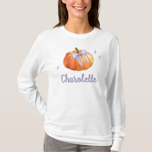 Gepersonaliseerde Trick or treat Halloween Pumpkin T-shirt