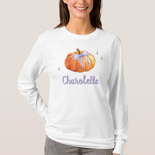Gepersonaliseerde Trick or treat Halloween Pumpkin T-shirt (Voorkant)