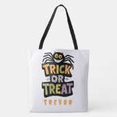 Gepersonaliseerde Trick or treat Halloween Snoep t Tote Bag (Voorkant)