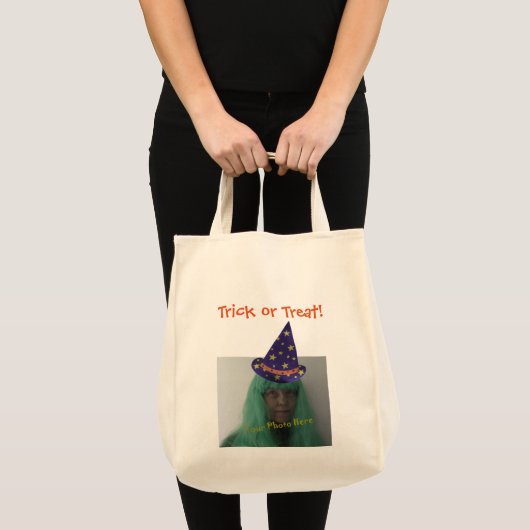 Gepersonaliseerde Trick or treat Halloween Wizard  Tote Bag (Voorkant (product))