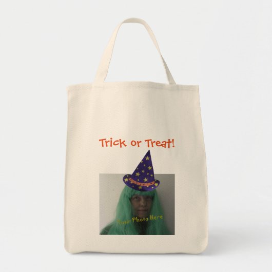 Gepersonaliseerde Trick or treat Halloween Wizard  Tote Bag (Voorkant)