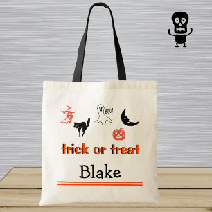 Gepersonaliseerde Trick or treat Kinder Halloween  Tote Bag