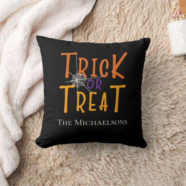 Gepersonaliseerde Trick or treat Monogram Kussen (Deken)
