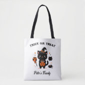 Gepersonaliseerde Trick or treat Schattigee Cat Ca Tote Bag (Voorkant)