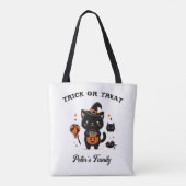 Gepersonaliseerde Trick or treat Schattigee Cat Ca Tote Bag (Achterkant)