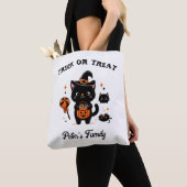 Gepersonaliseerde Trick or treat Schattigee Cat Ca Tote Bag (Dichtbij)