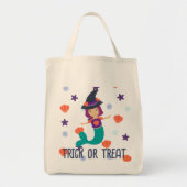 Gepersonaliseerde Trick or treat Zeemeermin Heks Tote Bag (Voorkant)