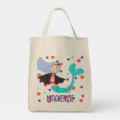 Gepersonaliseerde Trick or treat Zeemeermin Vampie Tote Bag (Achterkant)