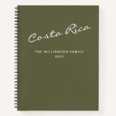 Gepersonaliseerde Trip Vakantie Groene Reisdagboek Notitieboek (Voorkant)