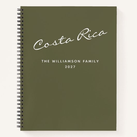 Gepersonaliseerde Trip Vakantie Groene Reisdagboek Notitieboek (Voorkant)