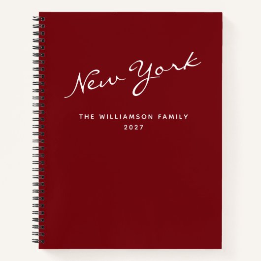 Gepersonaliseerde Trip Vakantie Red Travel Journal Notitieboek (Voorkant)