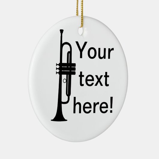 Gepersonaliseerde trompet keramisch ornament (Rechts)