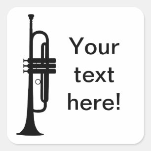 Gepersonaliseerde trompet vierkante sticker
