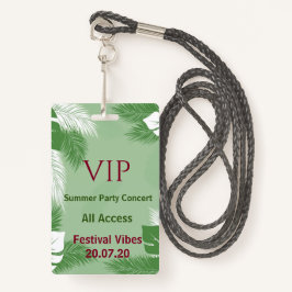 Gepersonaliseerde Tropical Beach Party VIP Access  Badge
