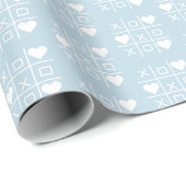 Gepersonaliseerde Tropical Blue XOXO Hearts, paar Cadeaupapier (Rol Hoek)