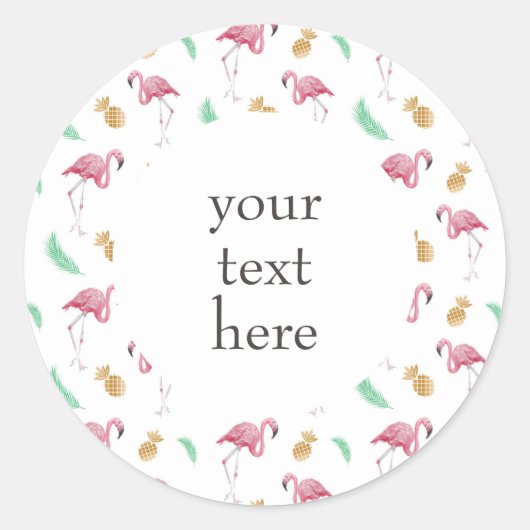 Gepersonaliseerde Tropical Flamingo Planner Sticke Ronde Sticker (Voorkant)