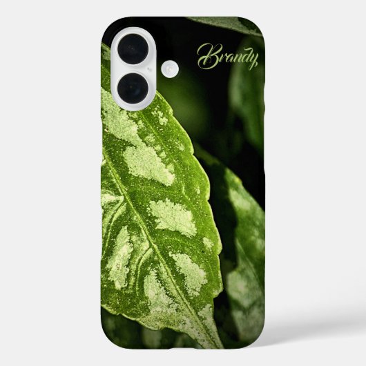 Gepersonaliseerde Tropical Green Plant iPhone Case (Achterkant)