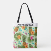 Gepersonaliseerde Tropical Pineapple & RX Pharmacy Tote Bag (Achterkant)