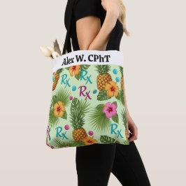 Gepersonaliseerde Tropical Pineapple & RX Pharmacy Tote Bag