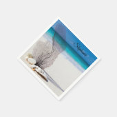 Gepersonaliseerde Tropical Shell Coral Cocktail se Servet (Hoek)