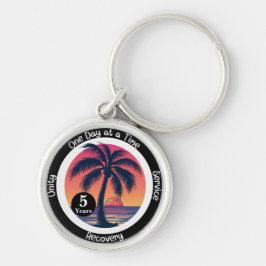 Gepersonaliseerde tropische 12-stappen Jubileum ch Sleutelhanger