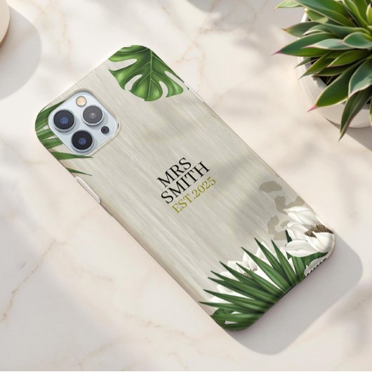 Gepersonaliseerde Tropische Bladeren Aangepaste Na Case-Mate iPhone Case