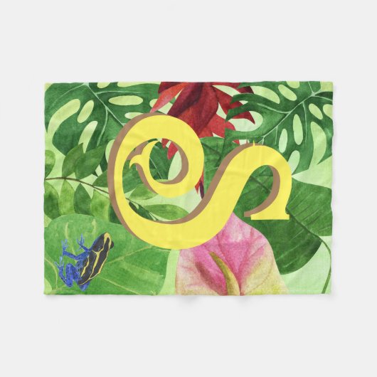 Gepersonaliseerde Tropische bladeren Botanische oe Fleece Deken (Voorkant (Horizontaal))