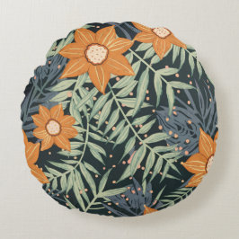 Gepersonaliseerde tropische bloemenbladeren rond kussen