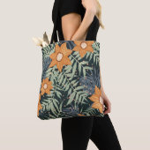 Gepersonaliseerde tropische bloemenbladeren tote bag (Dichtbij)