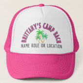 Gepersonaliseerde Tropische Camp Bach Palmbomen Ro Trucker Pet (Voorkant)