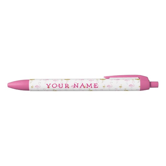 Gepersonaliseerde tropische flamingo pen (Bovenkant)