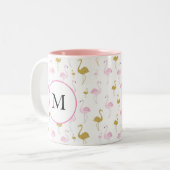 Gepersonaliseerde Tropische Flamingo Twee Toon Mok (Voorkant links)