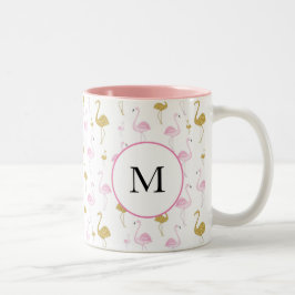 Gepersonaliseerde Tropische Flamingo Twee Toon Mok