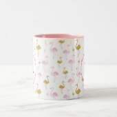 Gepersonaliseerde Tropische Flamingo Twee Toon Mok (Center)