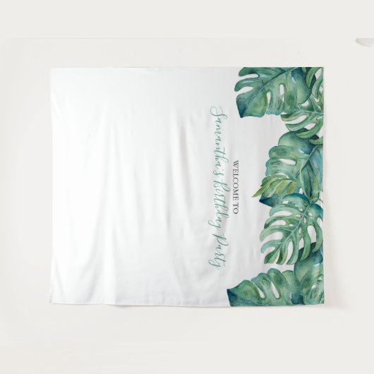 Gepersonaliseerde tropische fotocabine achtergrond wandkleed (Voorkant (horizontaal))