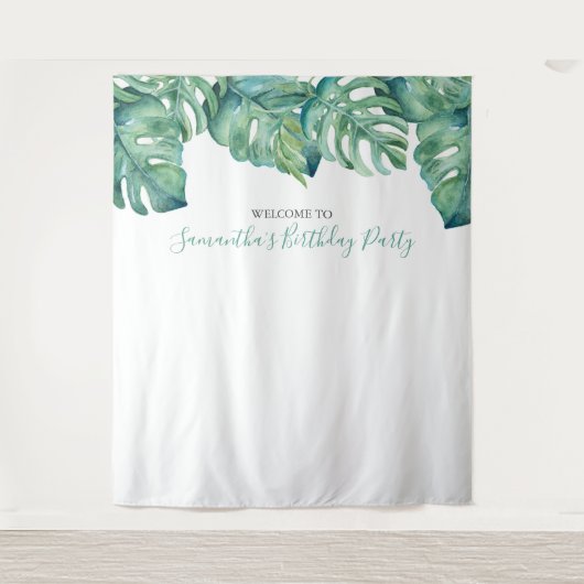 Gepersonaliseerde tropische fotocabine achtergrond wandkleed (Voorkant)