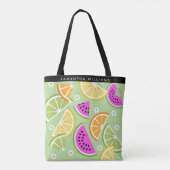 Gepersonaliseerde tropische fruitzomer tote bag (Achterkant)