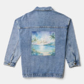 Gepersonaliseerde tropische gelukzaligheid denim jacket (Achterkant)