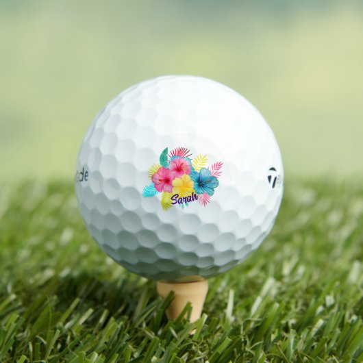 Gepersonaliseerde tropische Hawaiiaanse bloem Golfballen (Insitu Shirt)