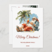 Gepersonaliseerde tropische kerstman briefkaart (Voorkant / Achterkant)