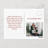 Gepersonaliseerde tropische kerstman briefkaart (Achterkant)