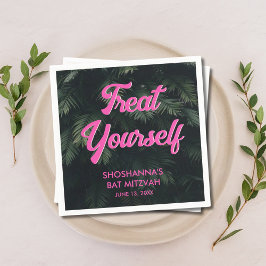 Gepersonaliseerde tropische neon vleermuis mitswa  servet