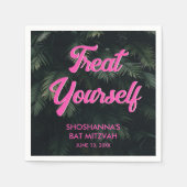 Gepersonaliseerde tropische neon vleermuis mitswa  servet (Voorkant)