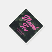 Gepersonaliseerde tropische neon vleermuis mitswa  servet (Hoek)