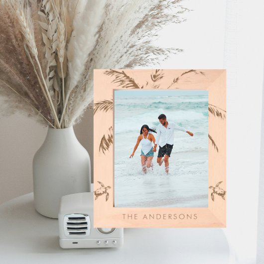 Gepersonaliseerde Tropische Palm Zee Schildpad Hou Gegraveerde Lijstjes