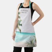 Gepersonaliseerde tropische palmboom Blauw strand Schort (Insitu)