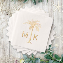 Gepersonaliseerde tropische palmboom monogram
